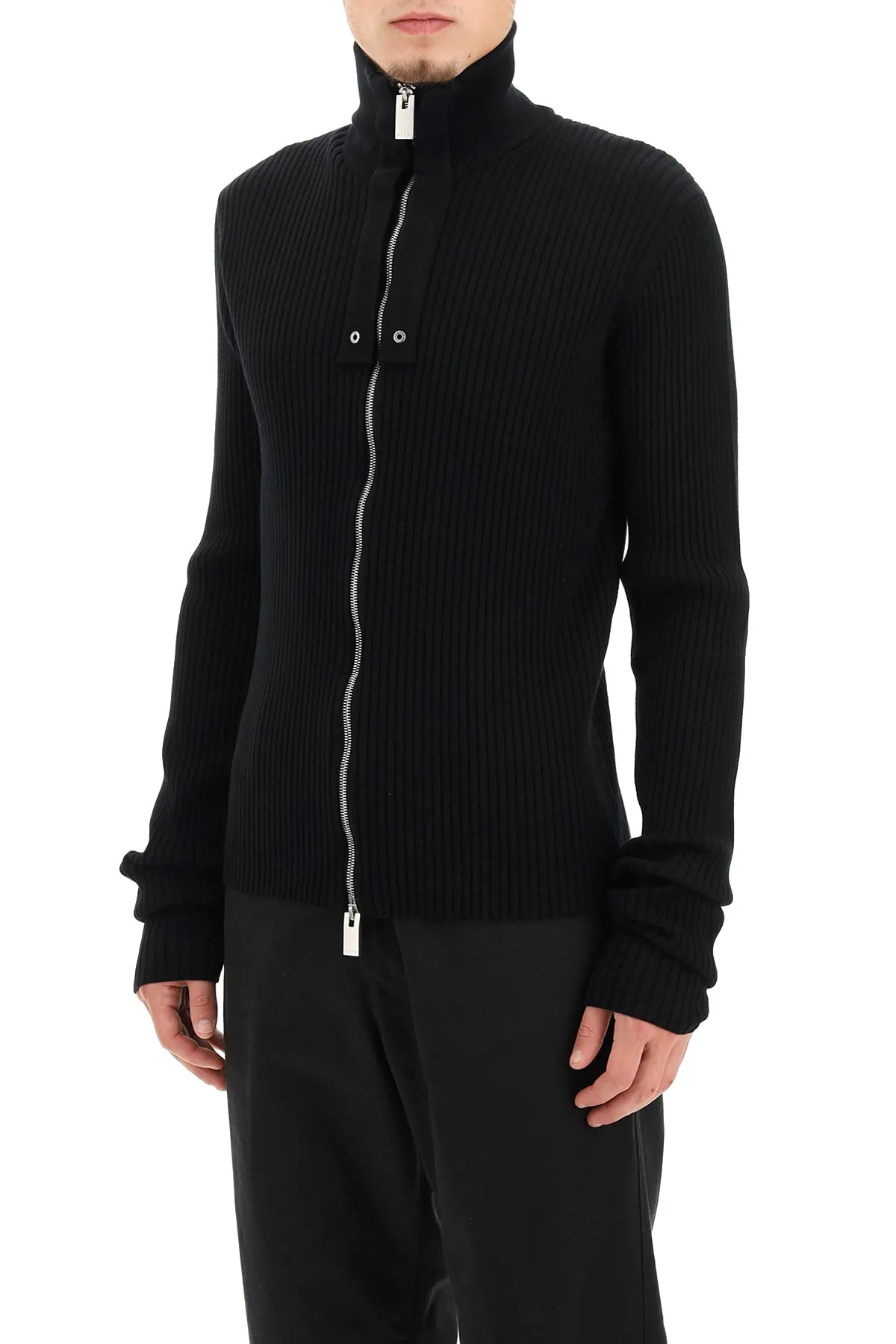1017 ALYX 9SM Zip-Up Ribbed Knit Sweater