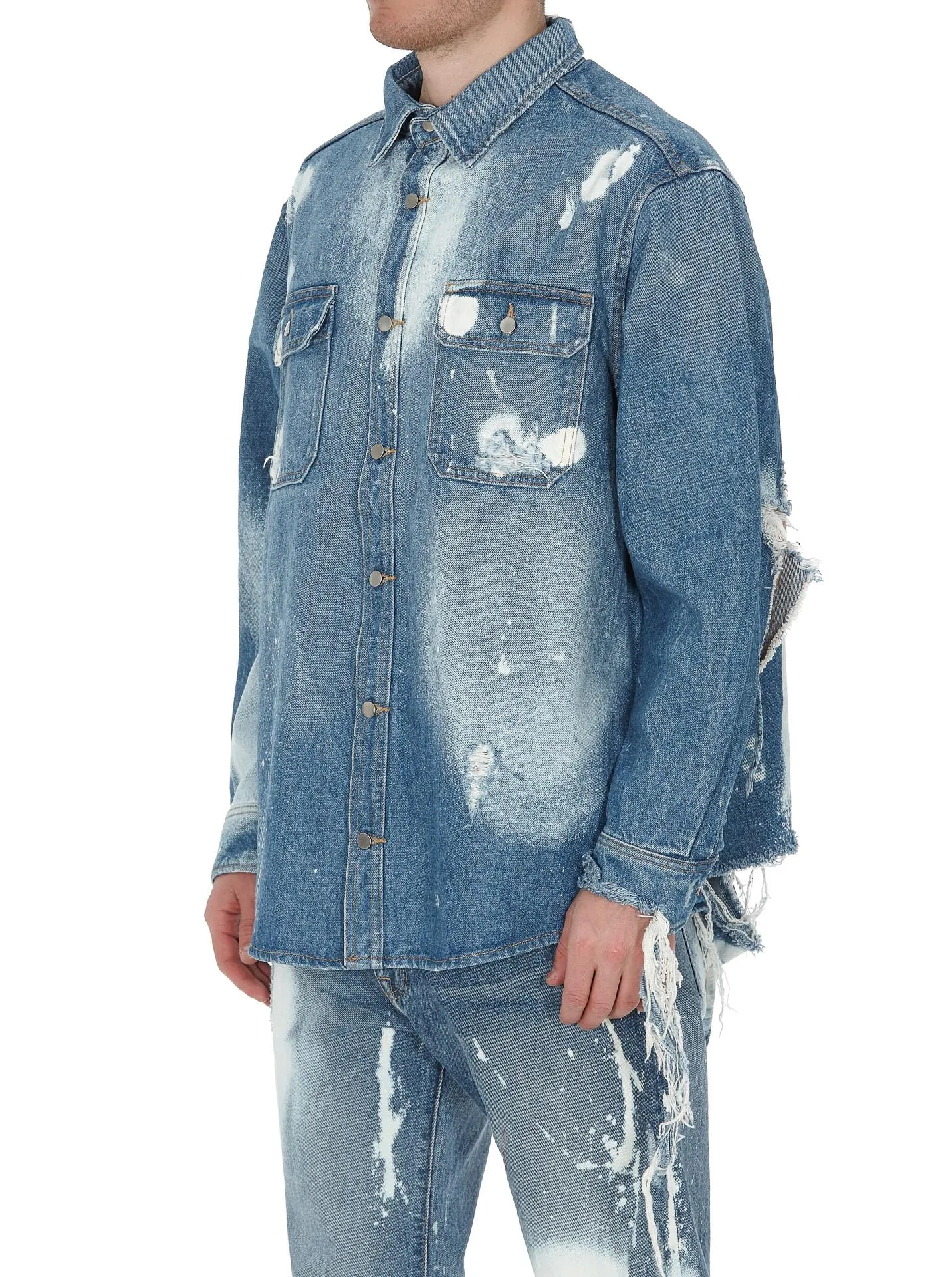 424 Paint Effect Denim Jacket