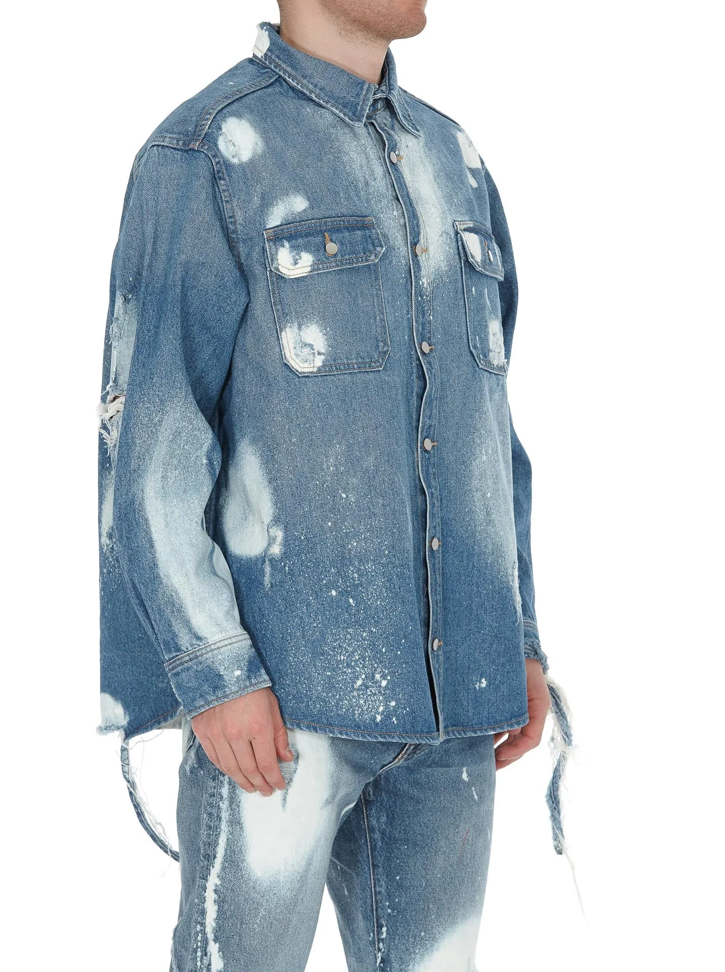 424 Paint Effect Denim Jacket
