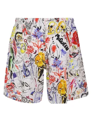 Alexander McQueen Allover Graphic Printed Swim Trunks