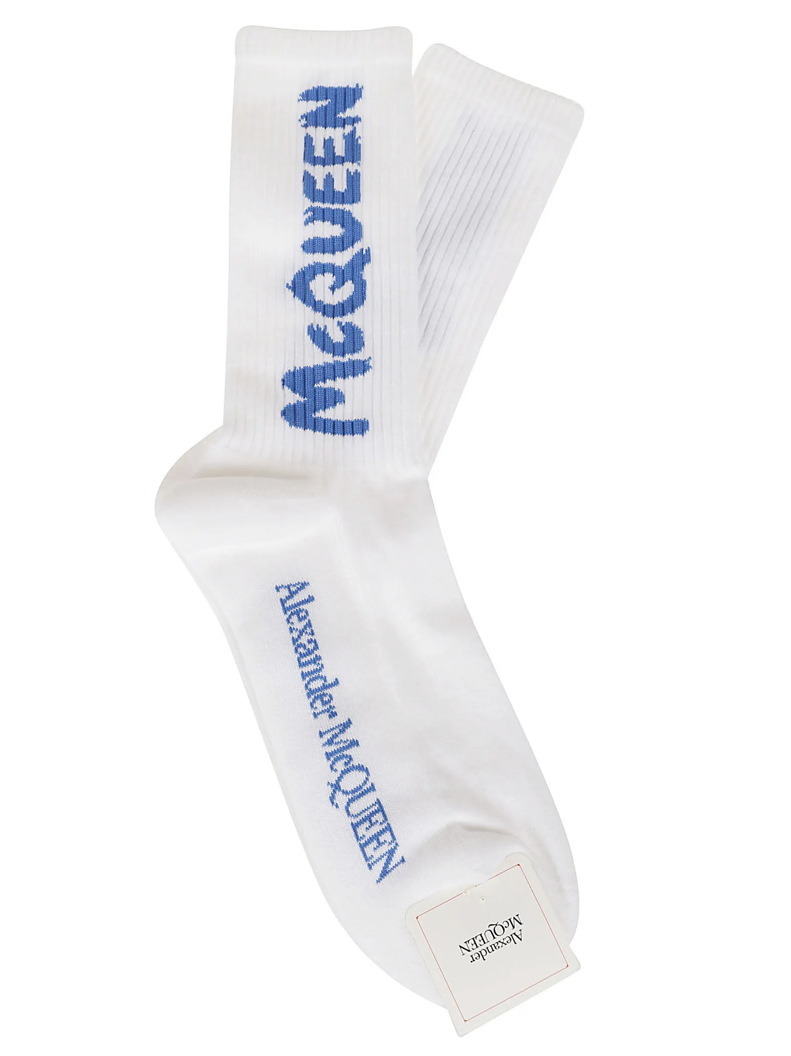 Alexander McQueen Graffiti Logo Intarsia-Knit Socks