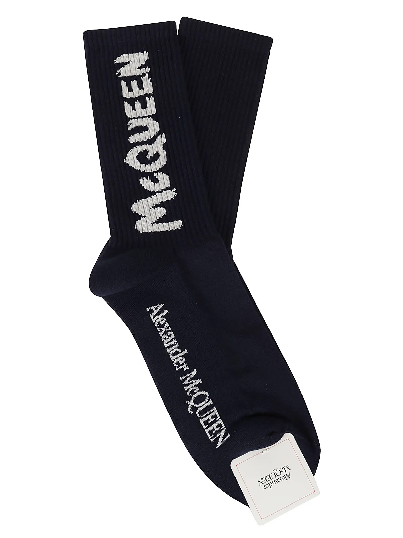 Alexander McQueen Graffiti Logo Intarsia-Knit Socks