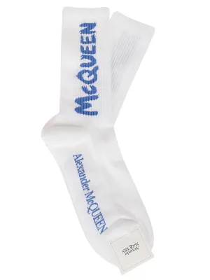 Alexander McQueen Graffiti Logo Intarsia-Knit Socks