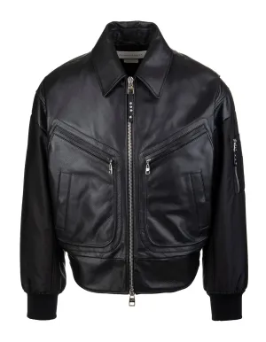 Alexander McQueen Leather Bomber Jacket