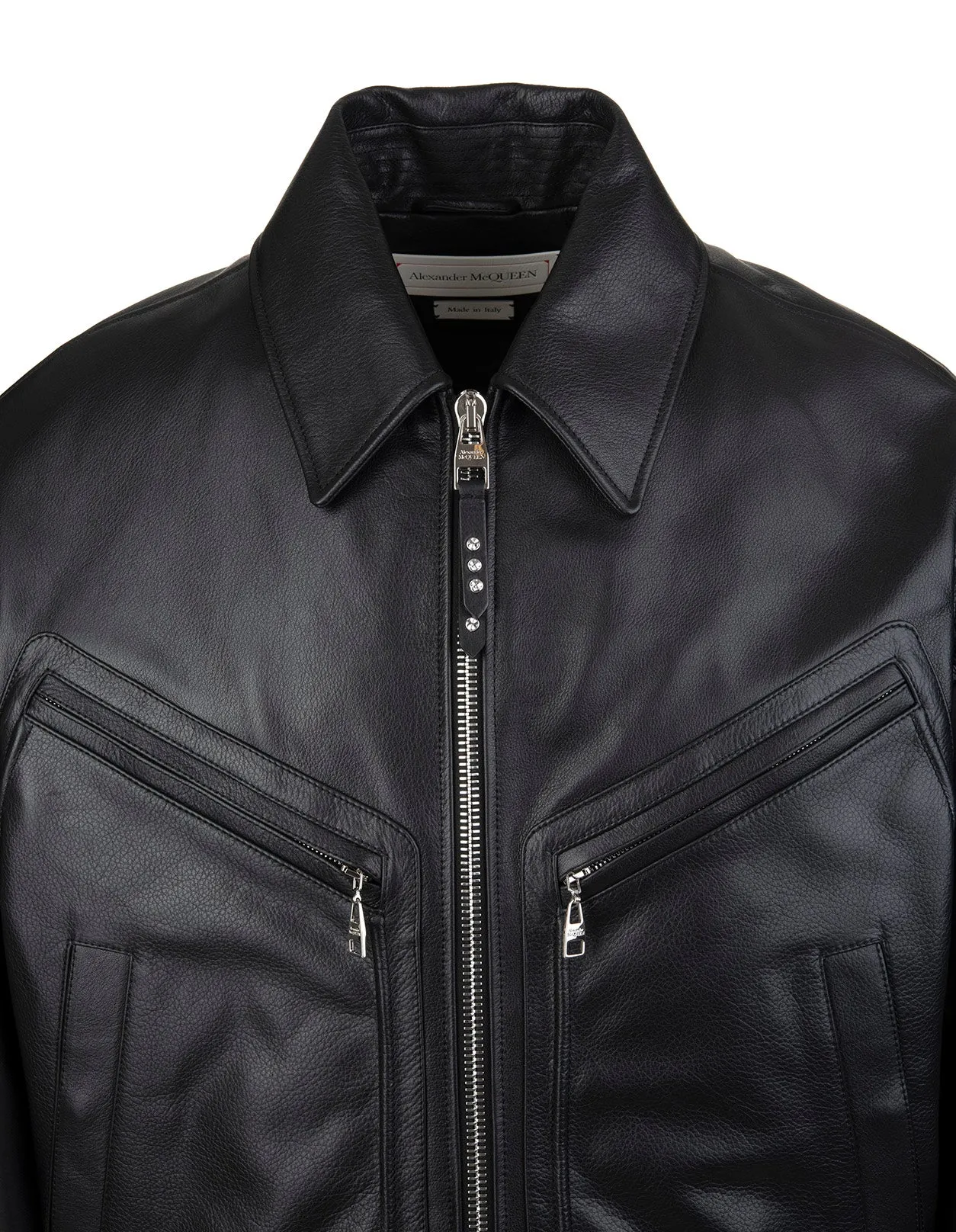 Alexander McQueen Leather Bomber Jacket