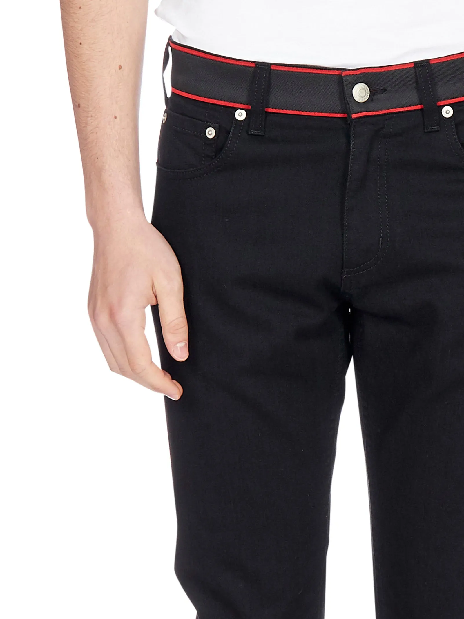 Alexander McQueen Logo Band Straight Leg Jeans