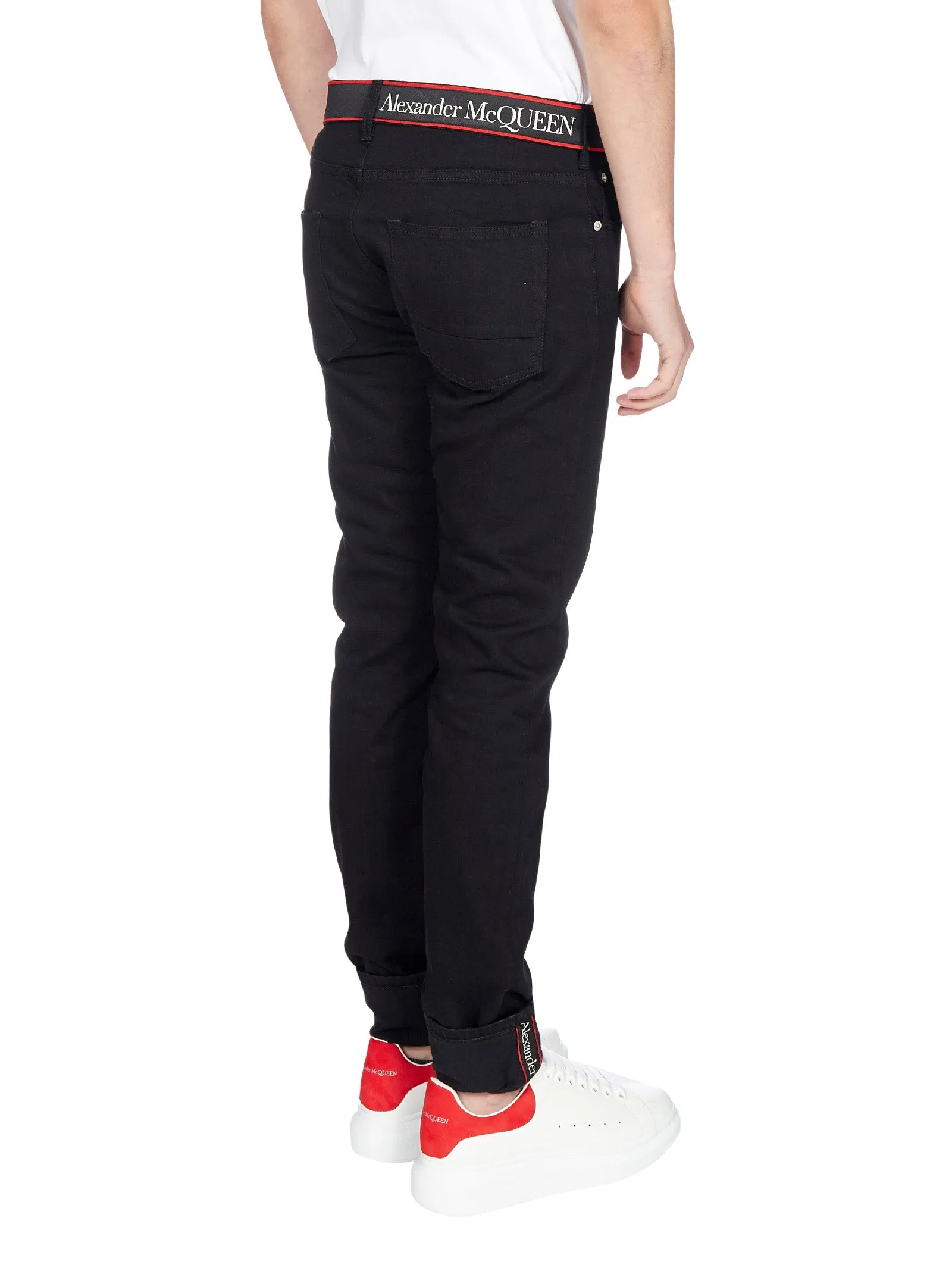 Alexander McQueen Logo Band Straight Leg Jeans