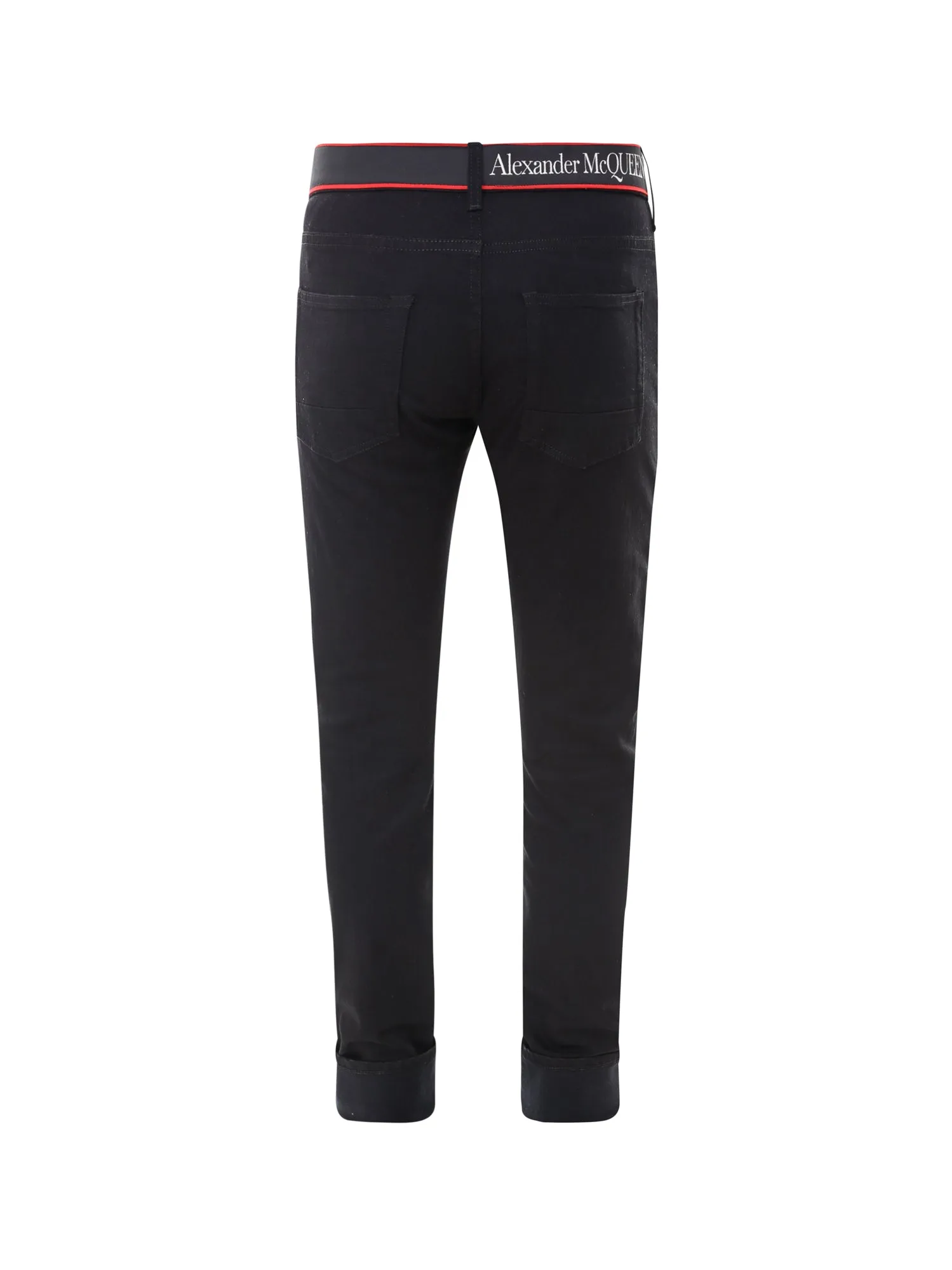Alexander McQueen Logo Band Straight Leg Jeans