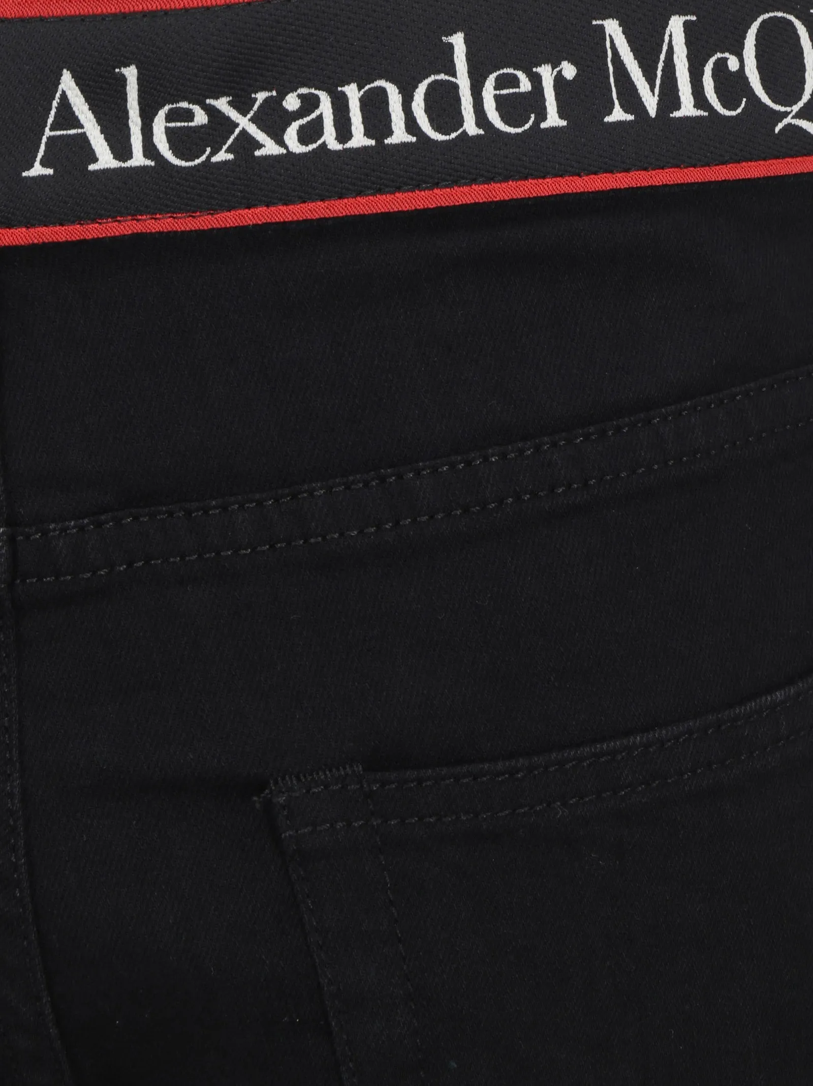 Alexander McQueen Logo Band Straight Leg Jeans