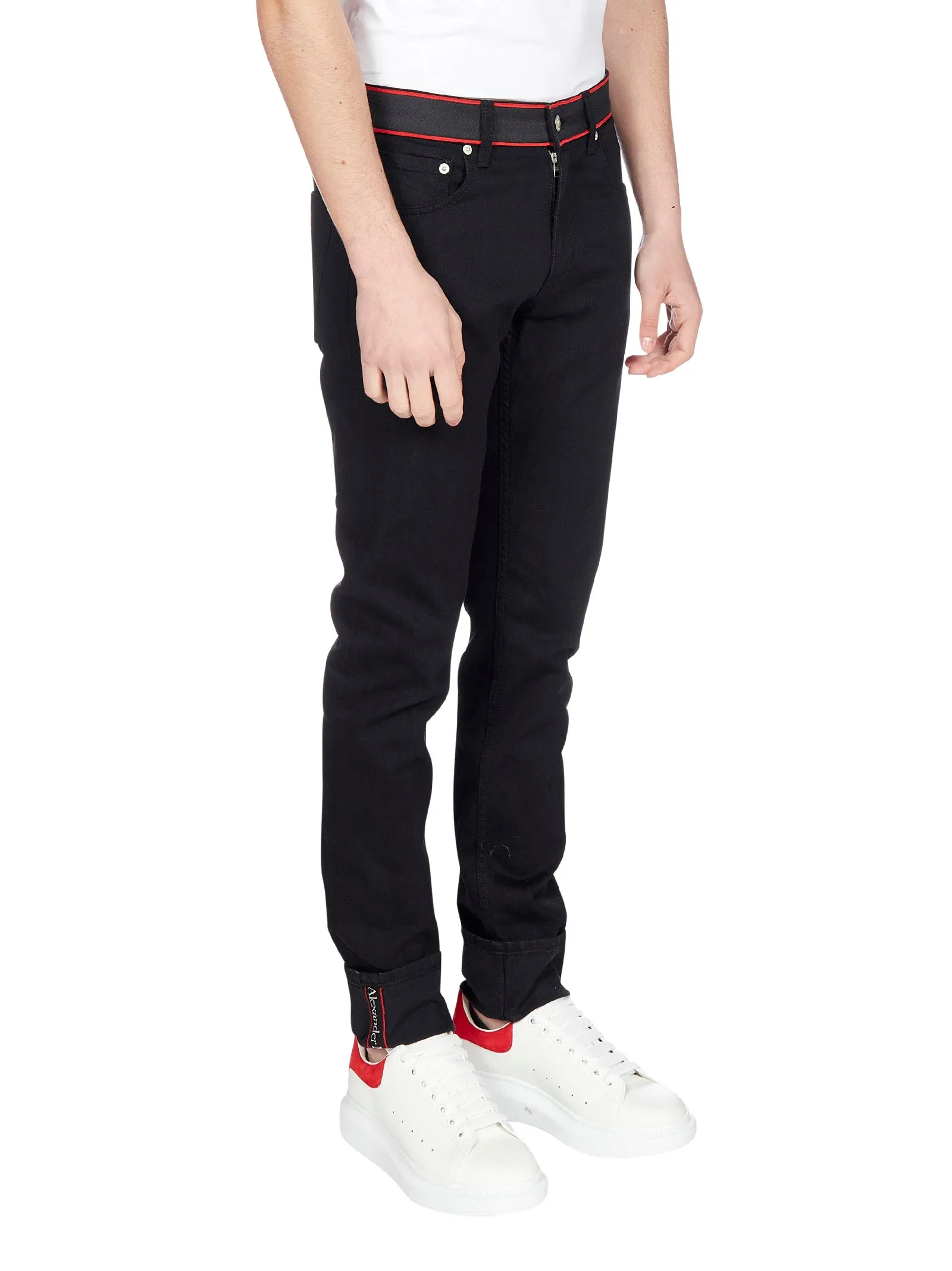 Alexander McQueen Logo Band Straight Leg Jeans