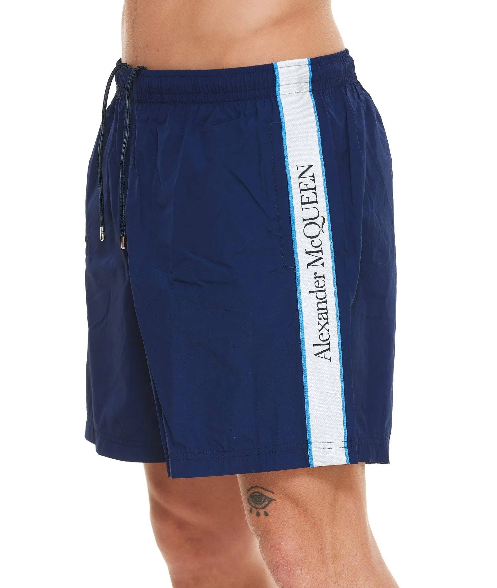 Alexander McQueen Side Logo Band Swim Shorts