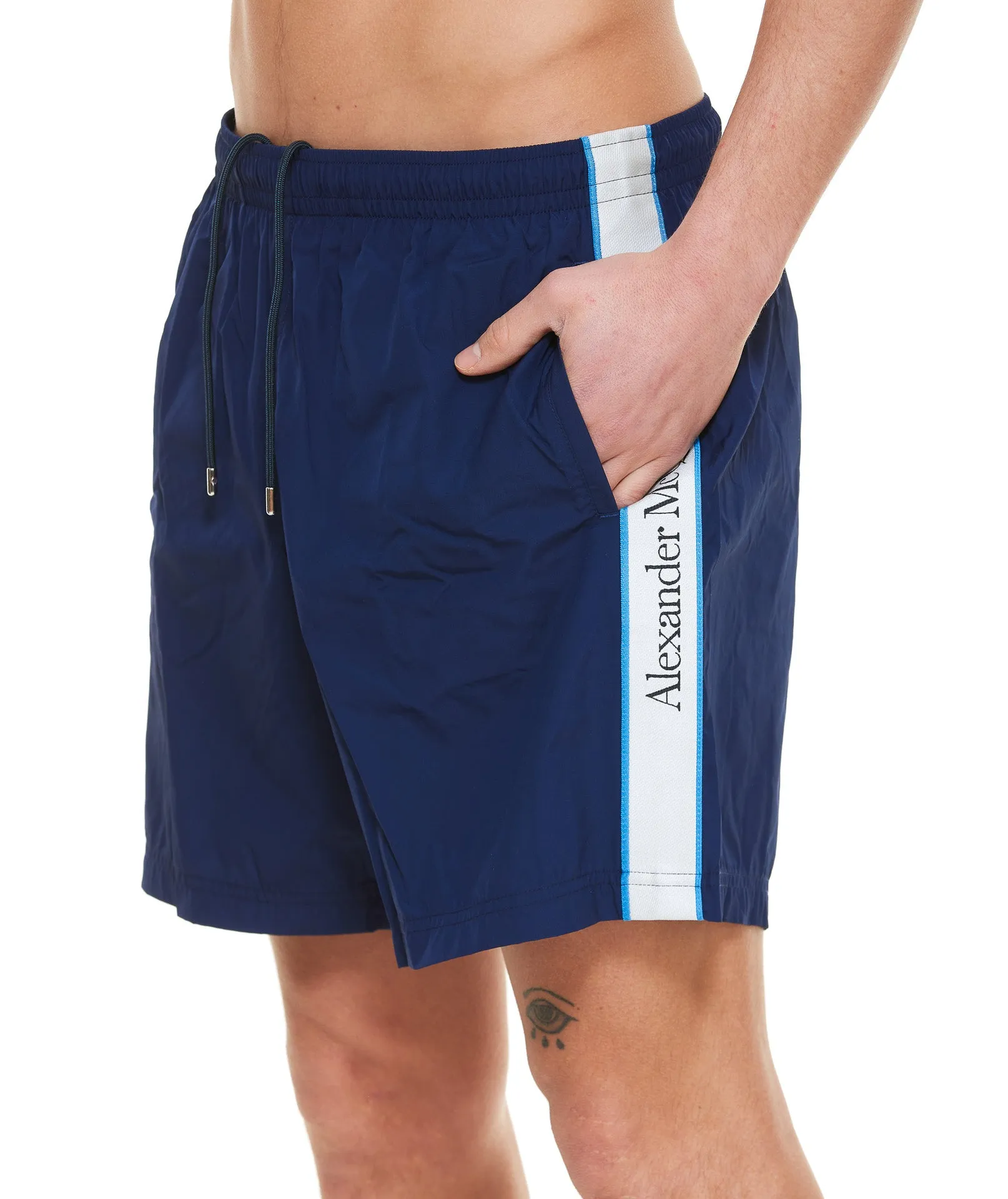 Alexander McQueen Side Logo Band Swim Shorts