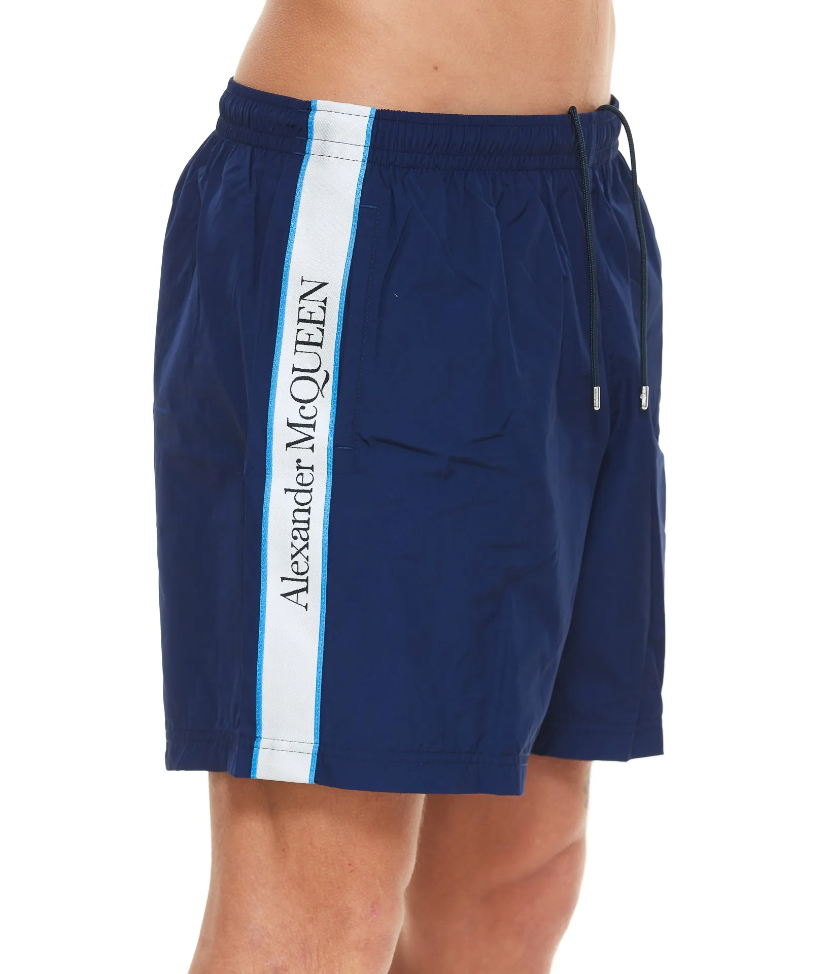 Alexander McQueen Side Logo Band Swim Shorts