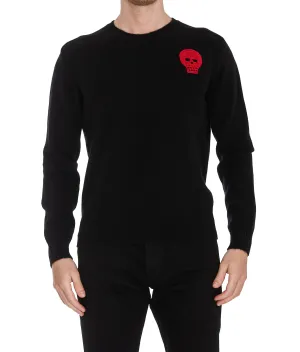 Alexander McQueen Skull Embroidered Knit Sweater