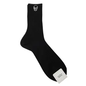 Alexander McQueen Skull Embroidered Ribbed Socks