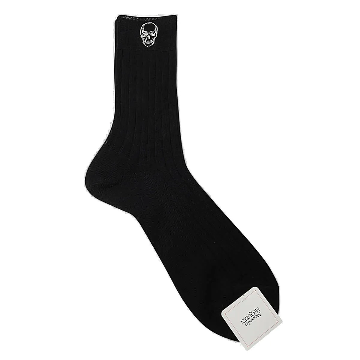 Alexander McQueen Skull Embroidered Ribbed Socks