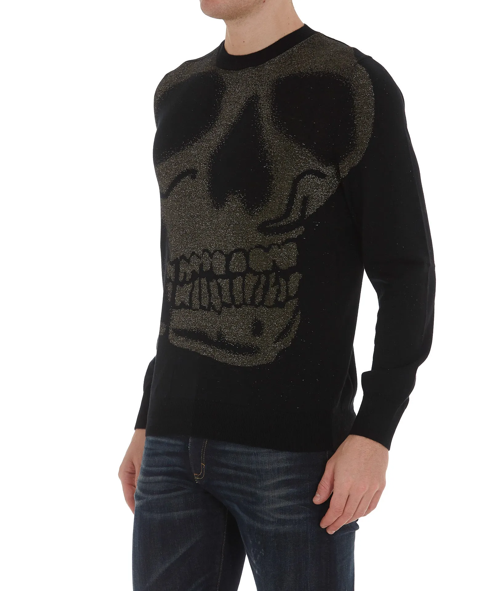 Alexander McQueen Skull Intarsia Knitted Sweater