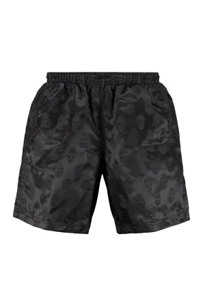 Alexander McQueen Skull Monogram Straight Leg Swim Shorts