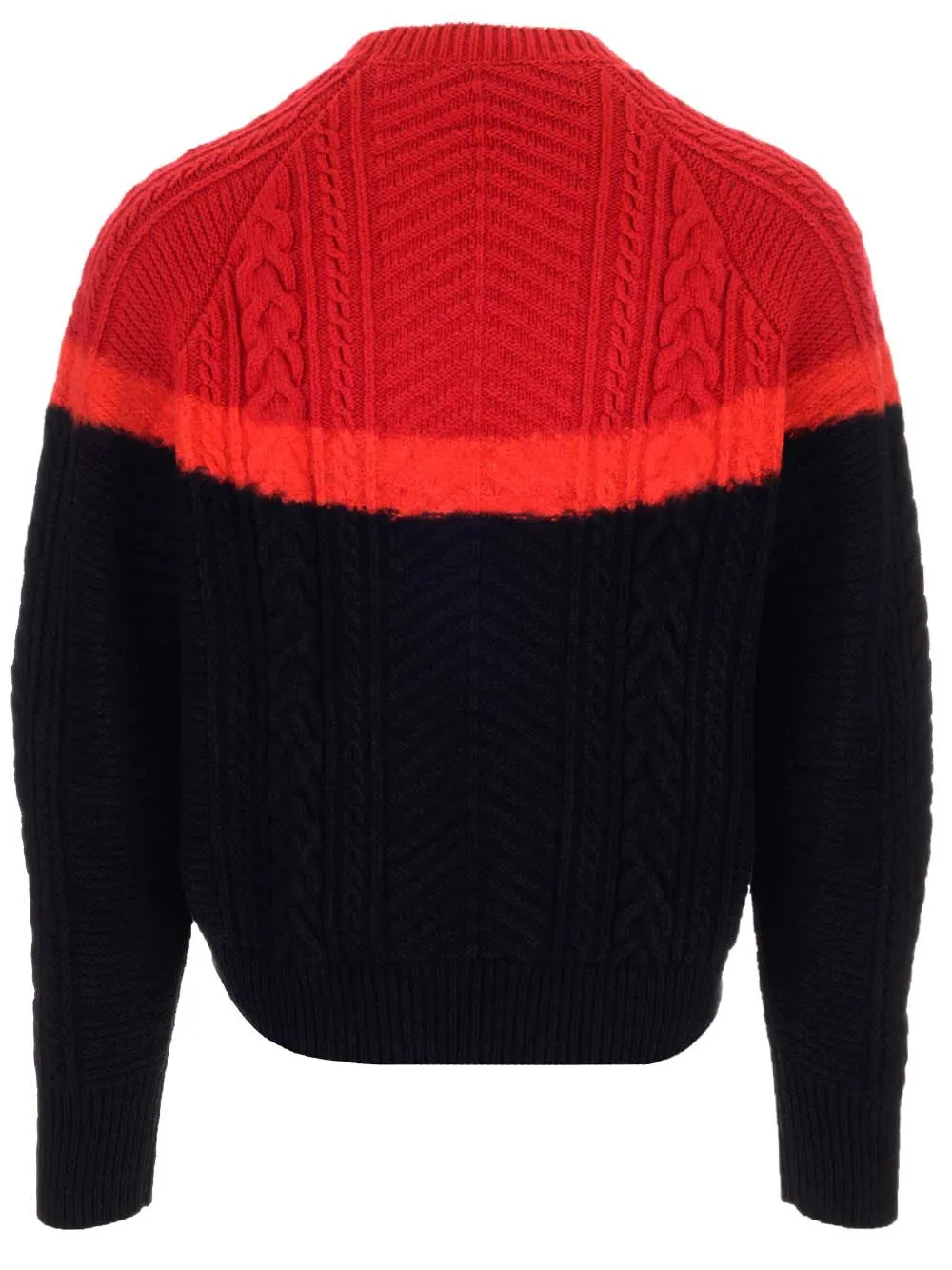 Alexander McQueen Two-Tone Cable-Knit Sweater