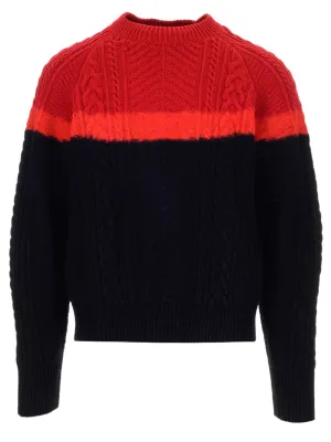Alexander McQueen Two-Tone Cable-Knit Sweater