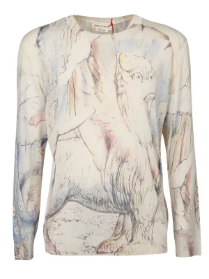 Alexander McQueen William Blake Dante Print Crewneck T-Shirt