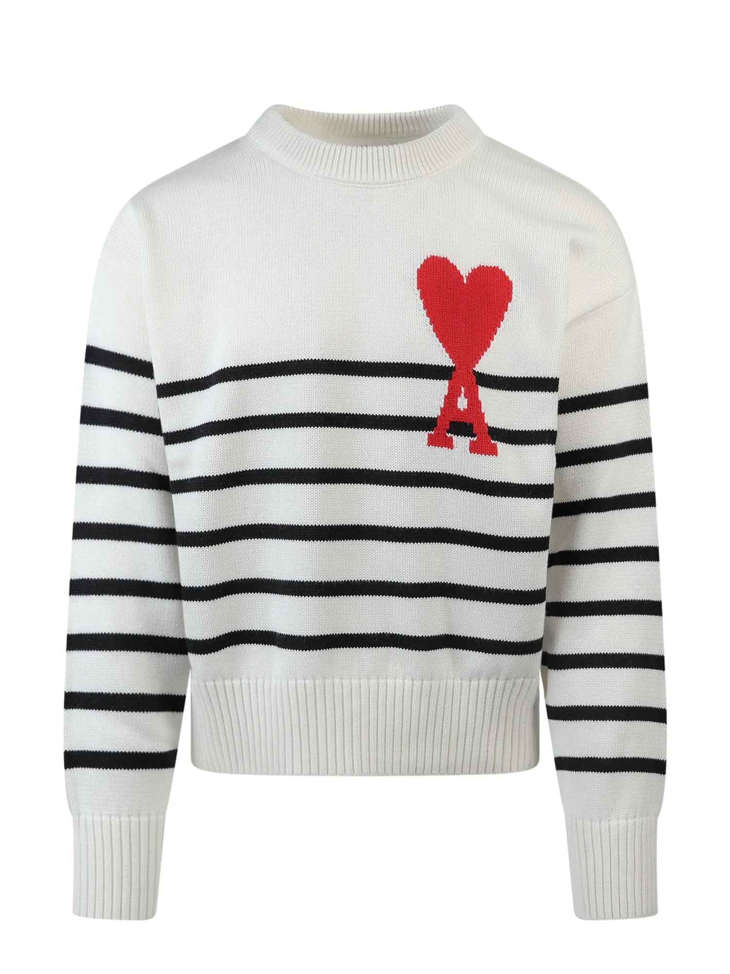AMI De Coeur Striped Crewneck Sweater
