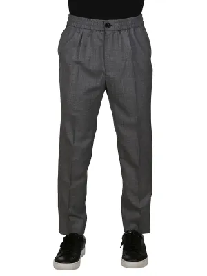 AMI Elasticated Waistband Cropped Pants