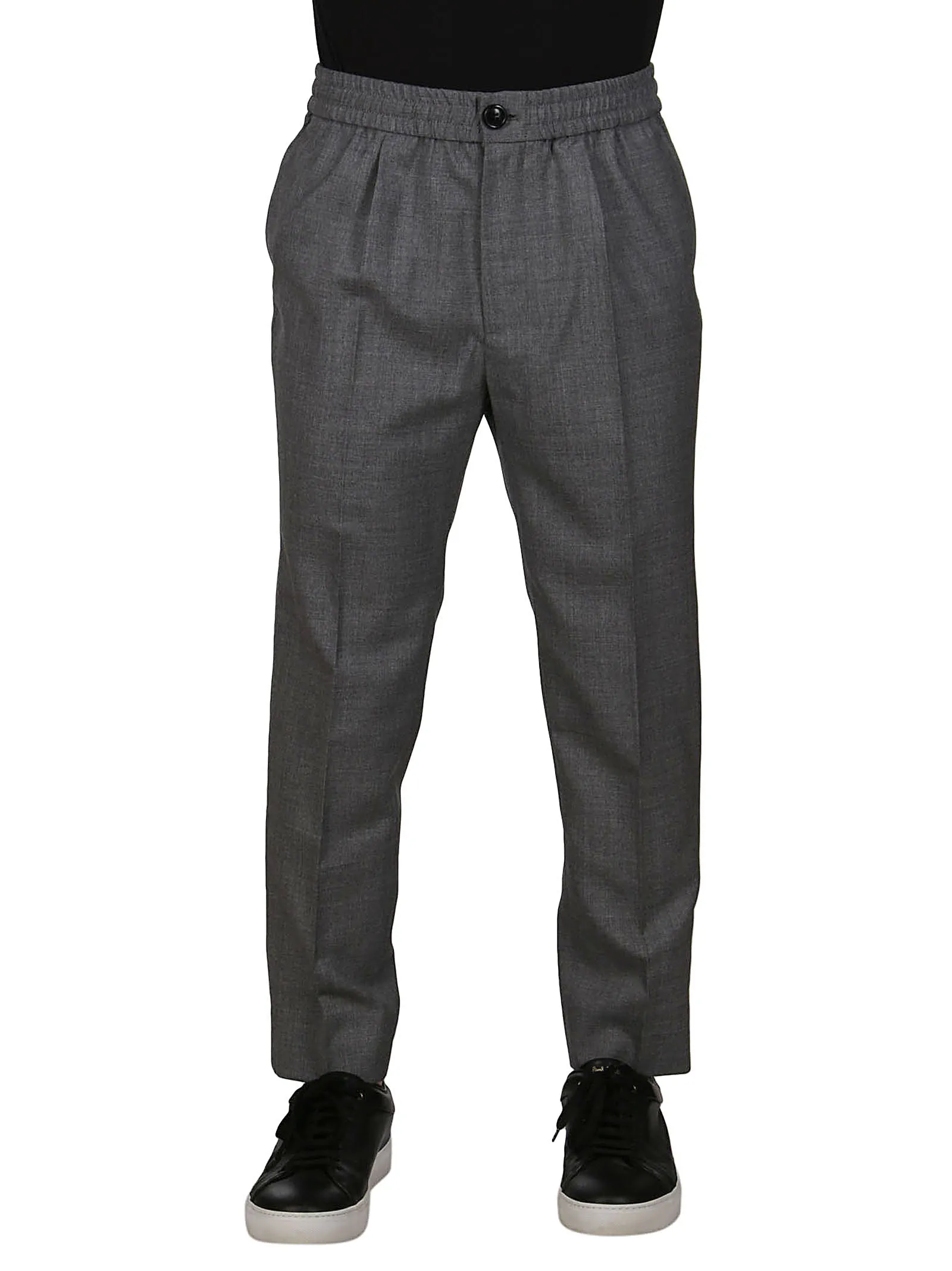 AMI Elasticated Waistband Cropped Pants
