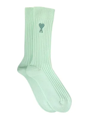 AMI Embroidered Logo Ribbed Socks