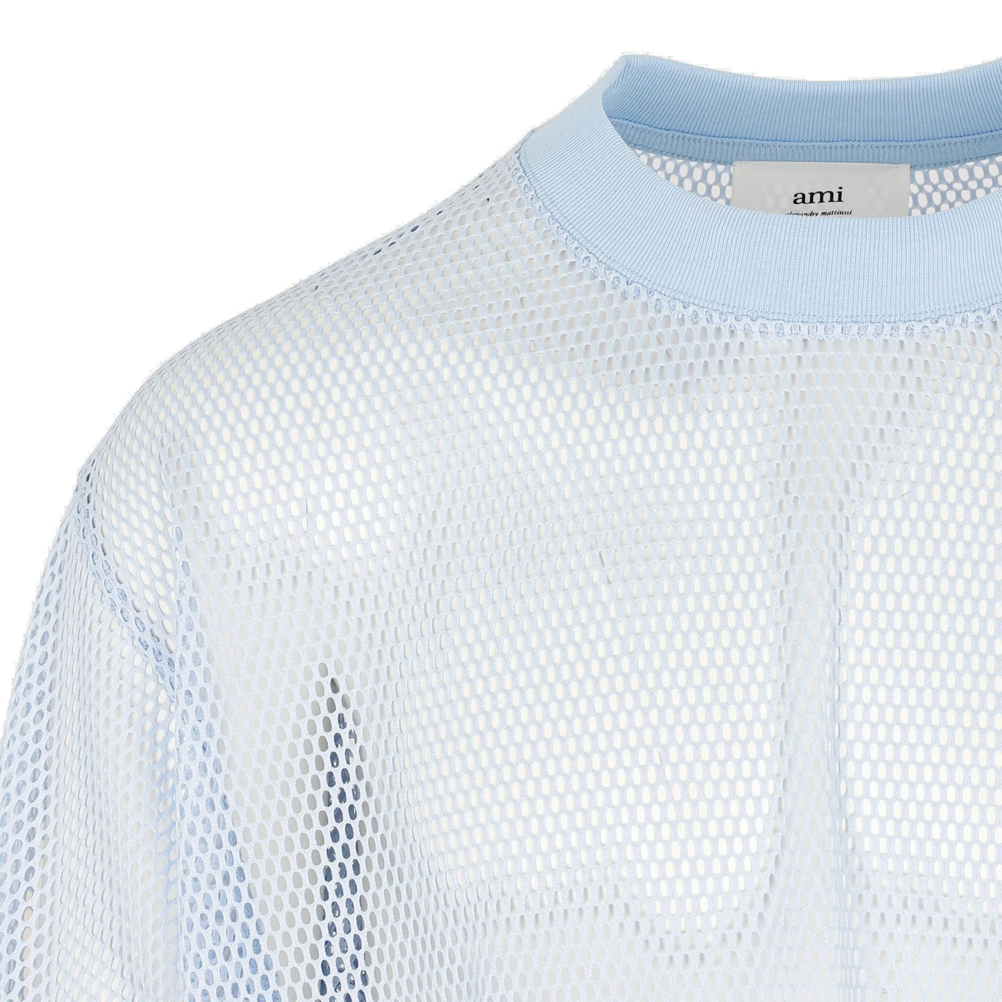 AMI Mesh Detailed Crewneck T-Shirt