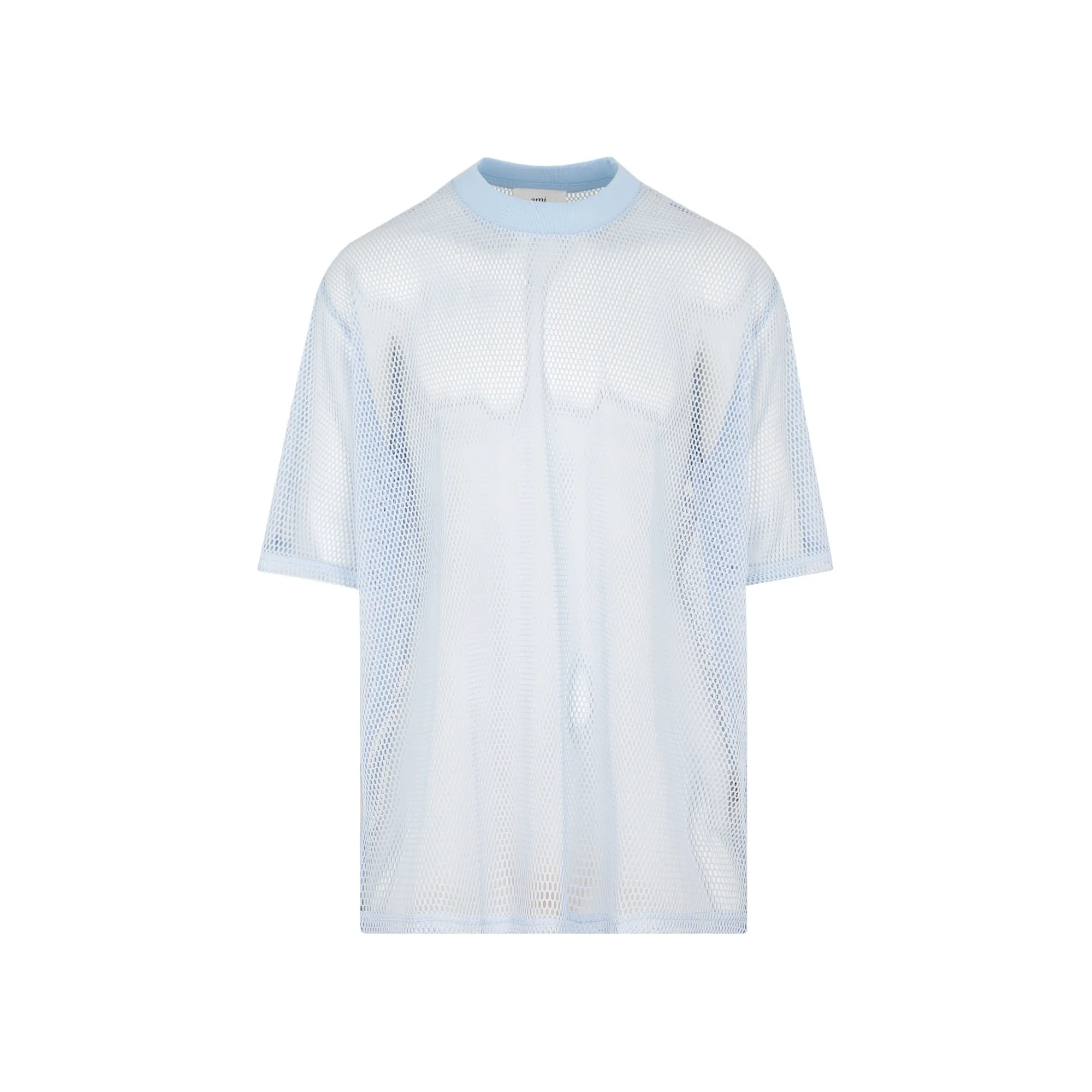 AMI Mesh Detailed Crewneck T-Shirt