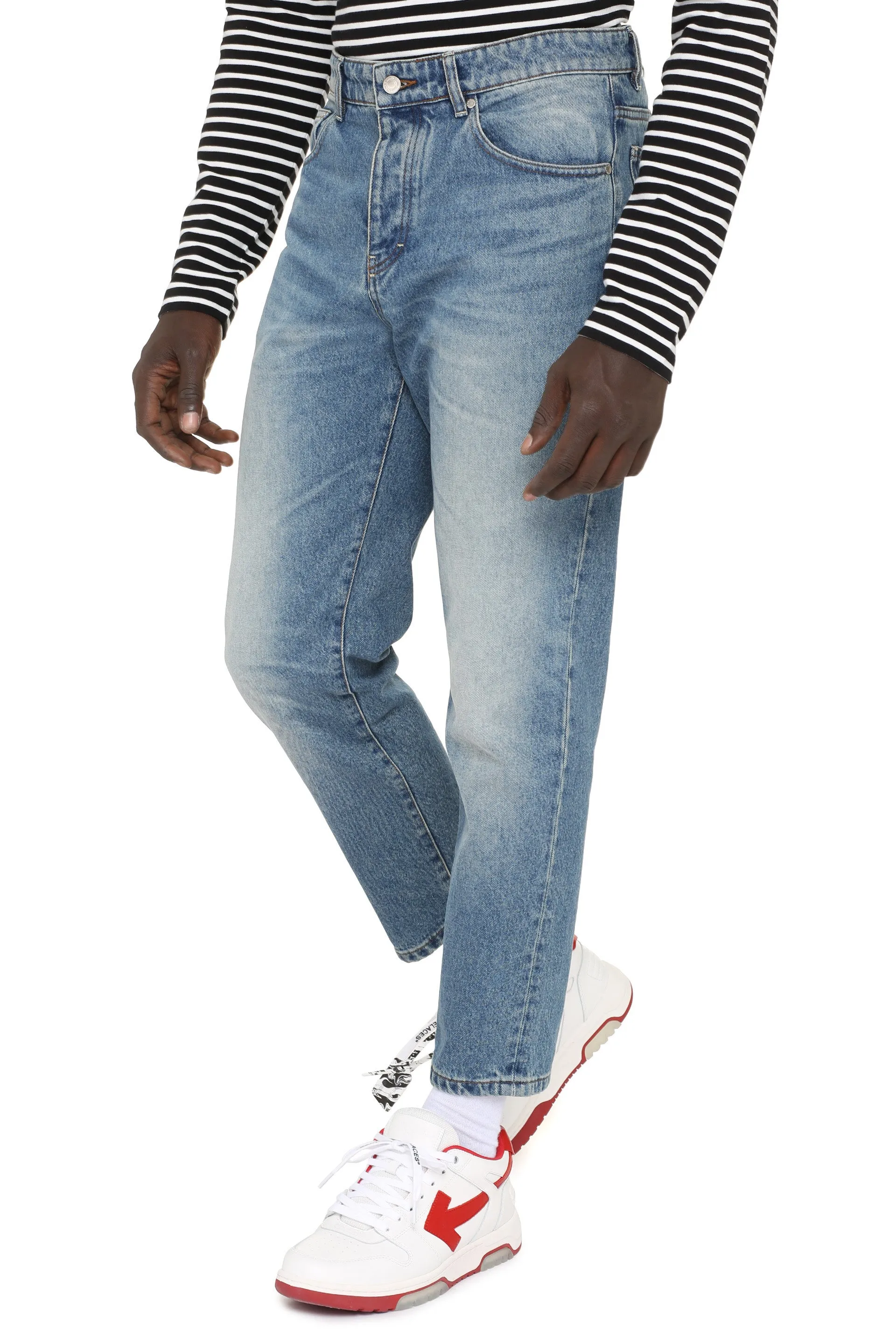 AMI Straight-Leg Cropped Jeans