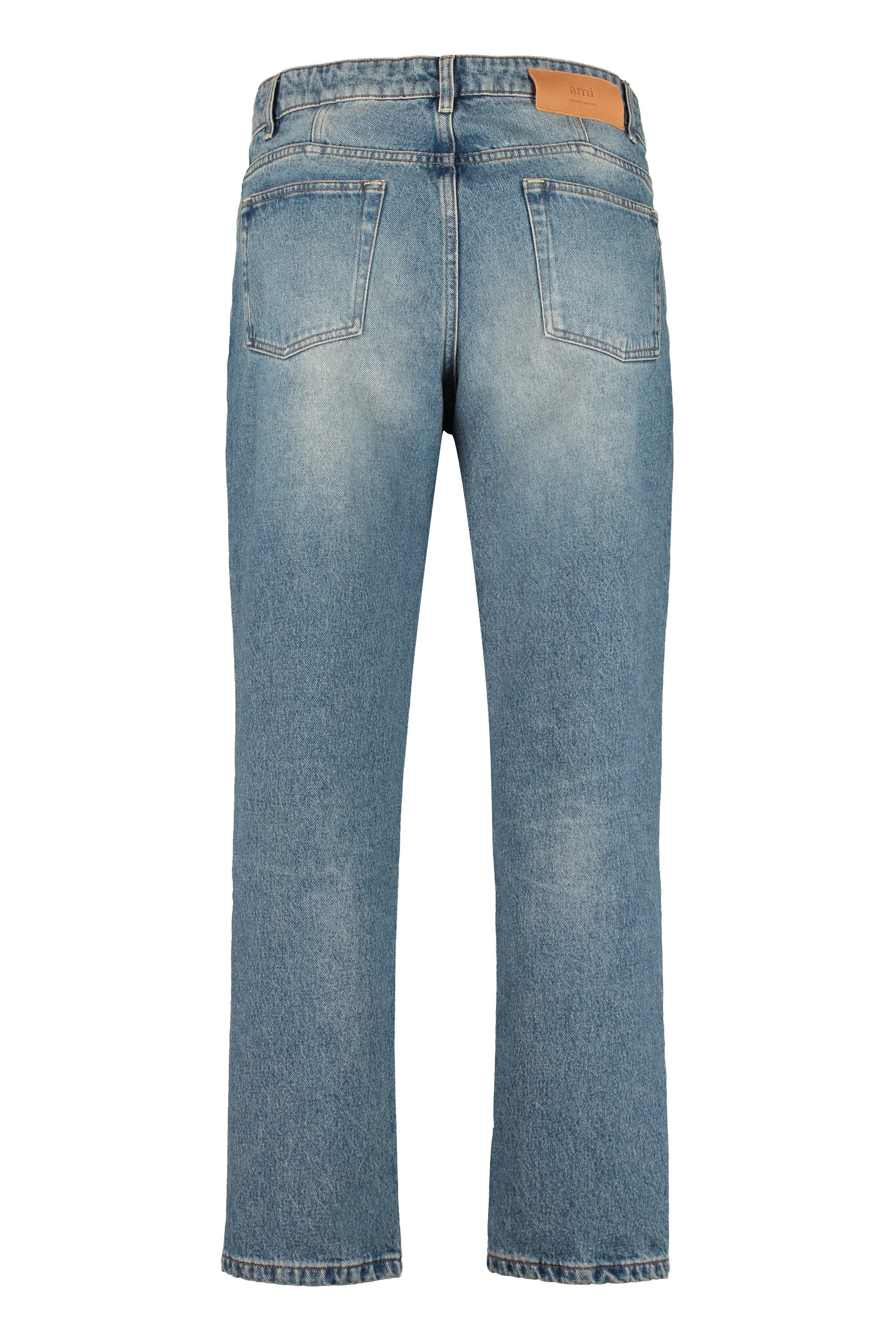 AMI Straight-Leg Cropped Jeans