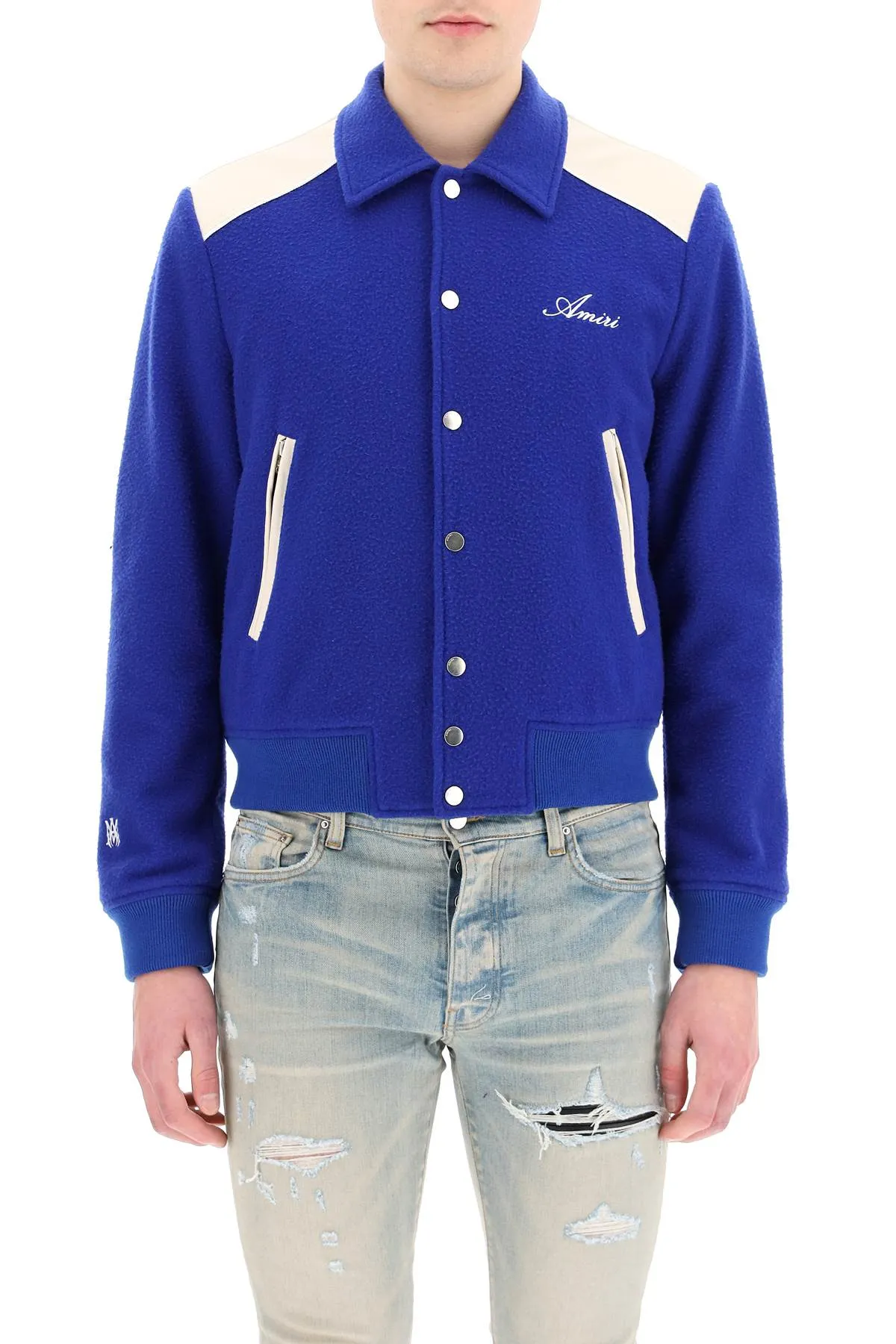 Amiri Logo Embroidered Buttoned Jacket