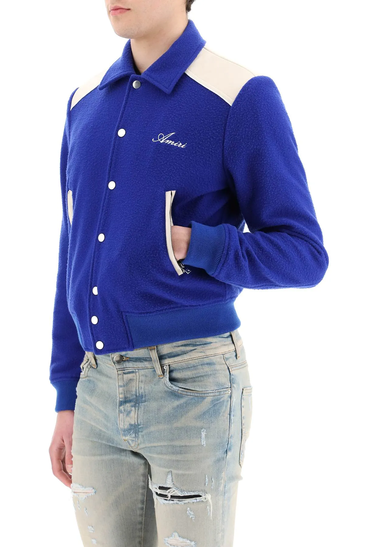Amiri Logo Embroidered Buttoned Jacket