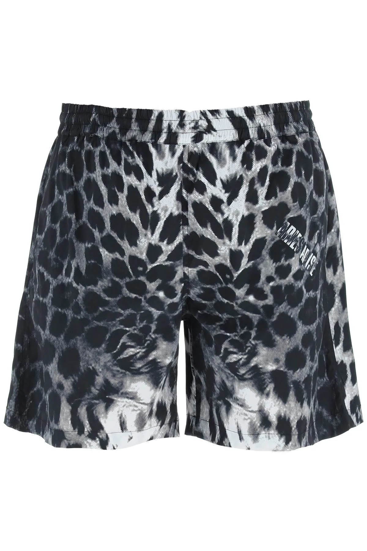 Aries Leopard Logo Printed Shorts