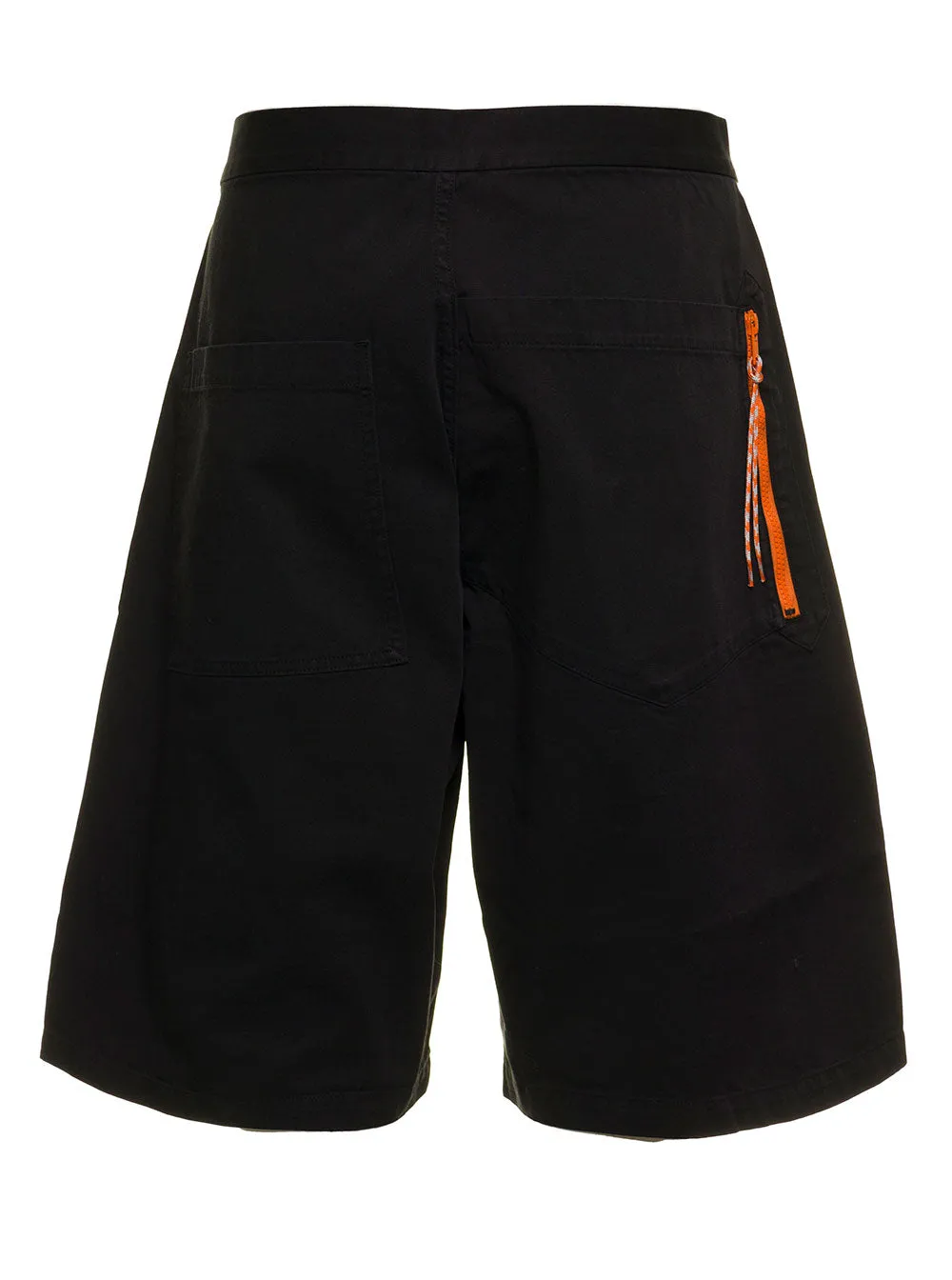 Aries Zipped Logo Patch Straight Leg Shorts