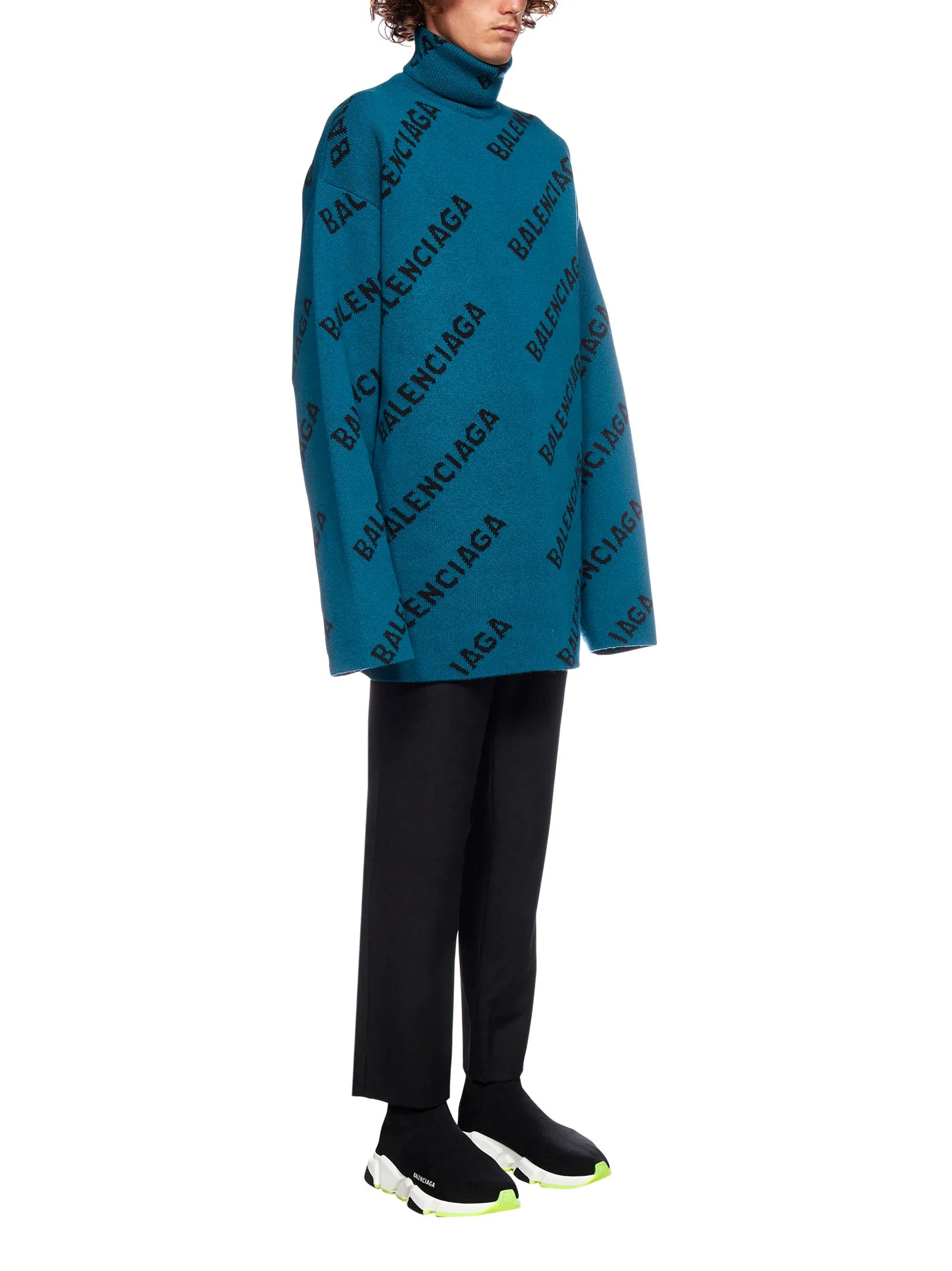 Balenciaga Allover Logo Knitted Jumper