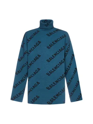 Balenciaga Allover Logo Knitted Jumper