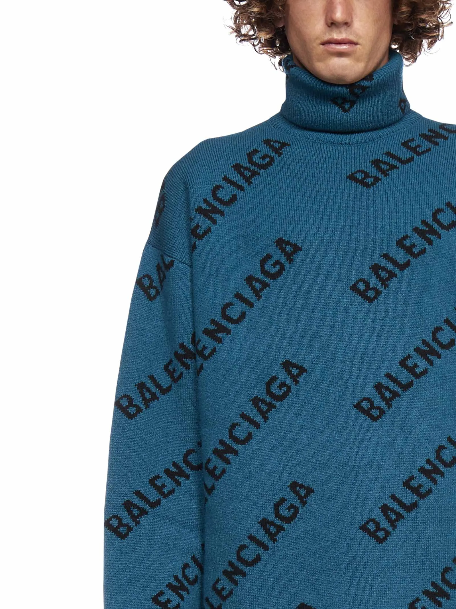 Balenciaga Allover Logo Knitted Jumper