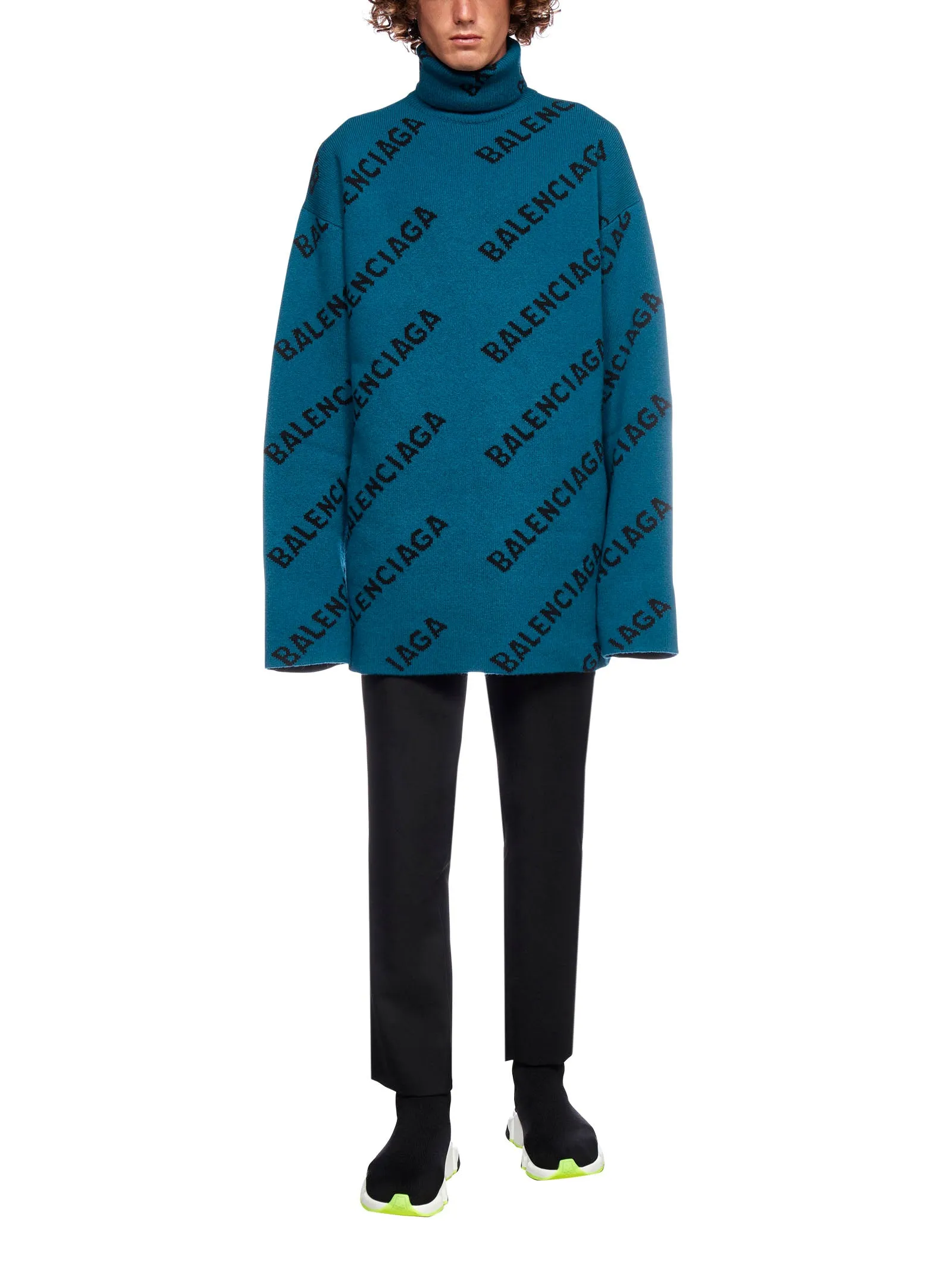 Balenciaga Allover Logo Knitted Jumper