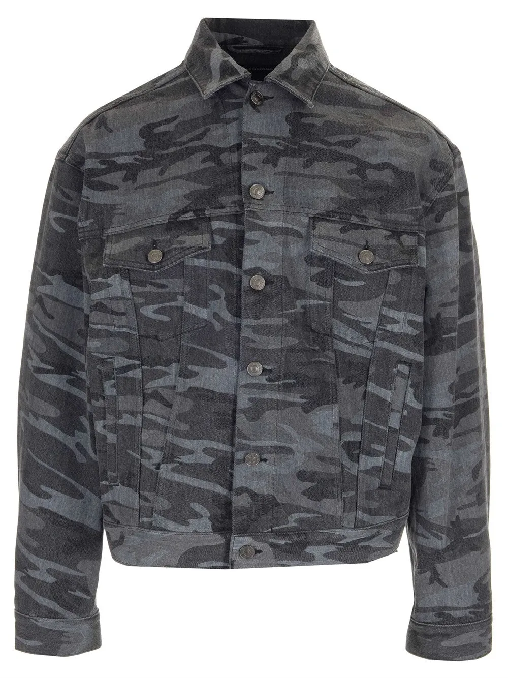 Balenciaga Camo Print Denim Jacket