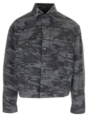 Balenciaga Camo Print Denim Jacket