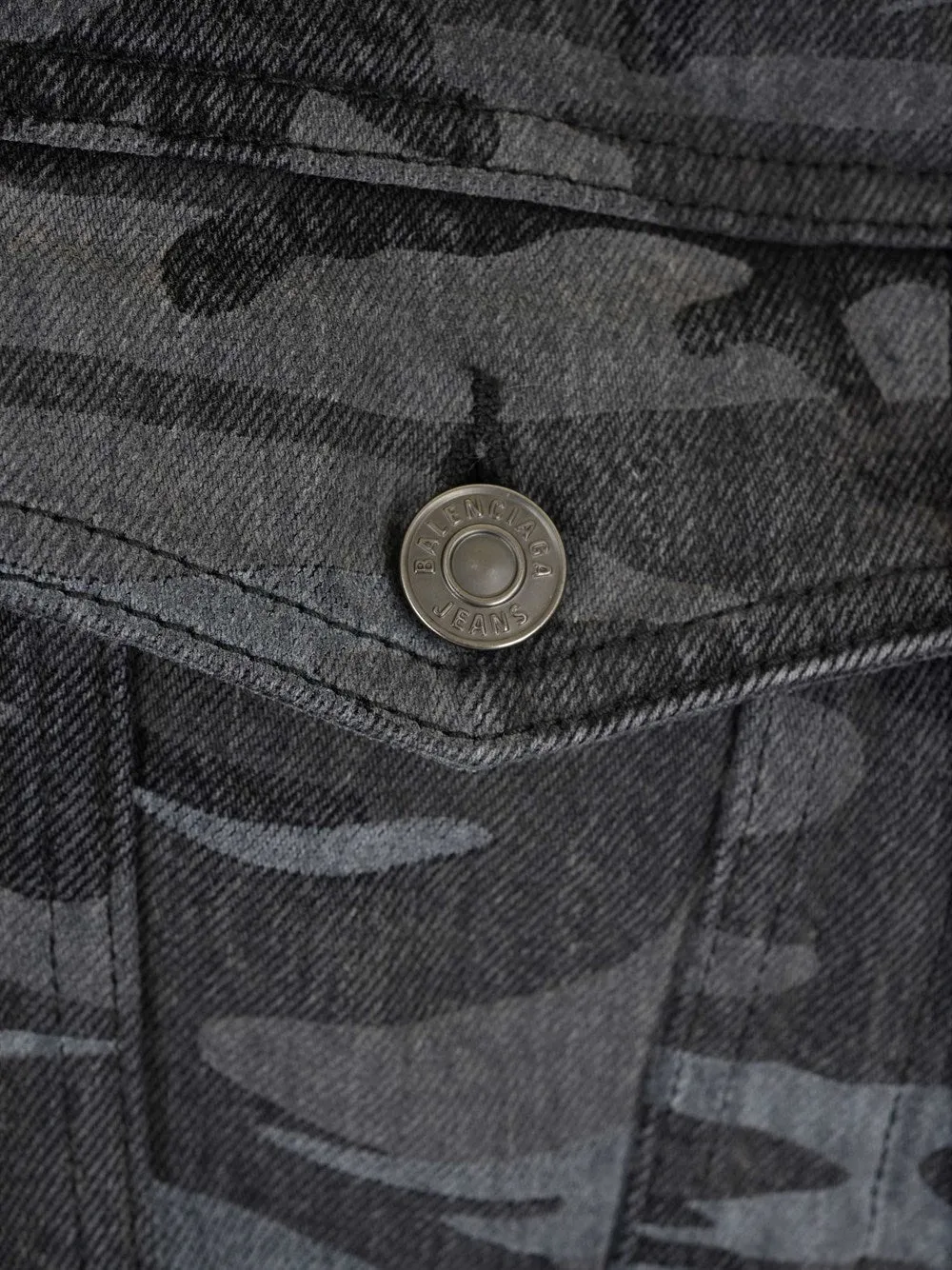 Balenciaga Camo Print Denim Jacket