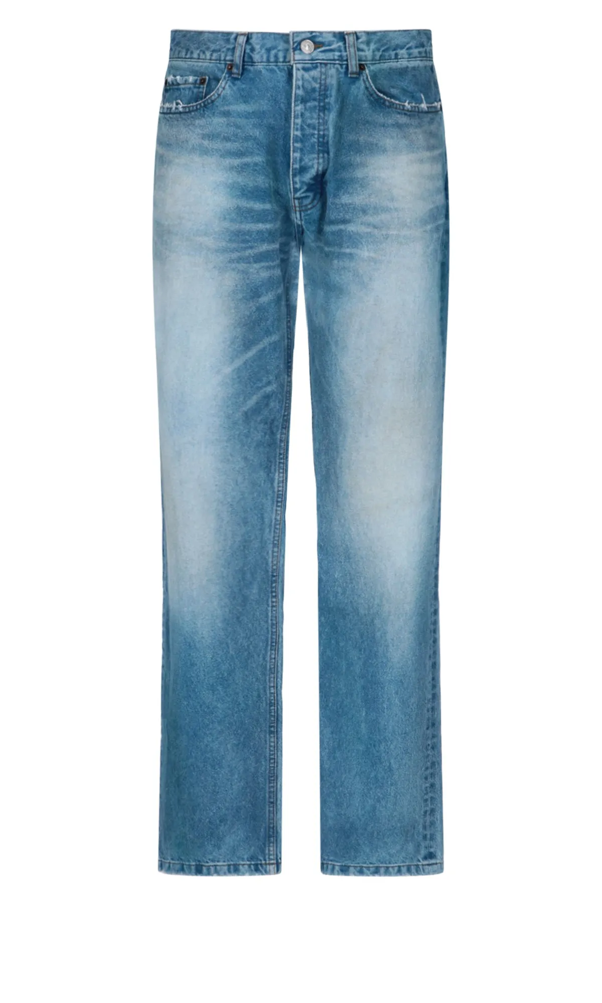 Balenciaga Distressed Straight Leg Jeans
