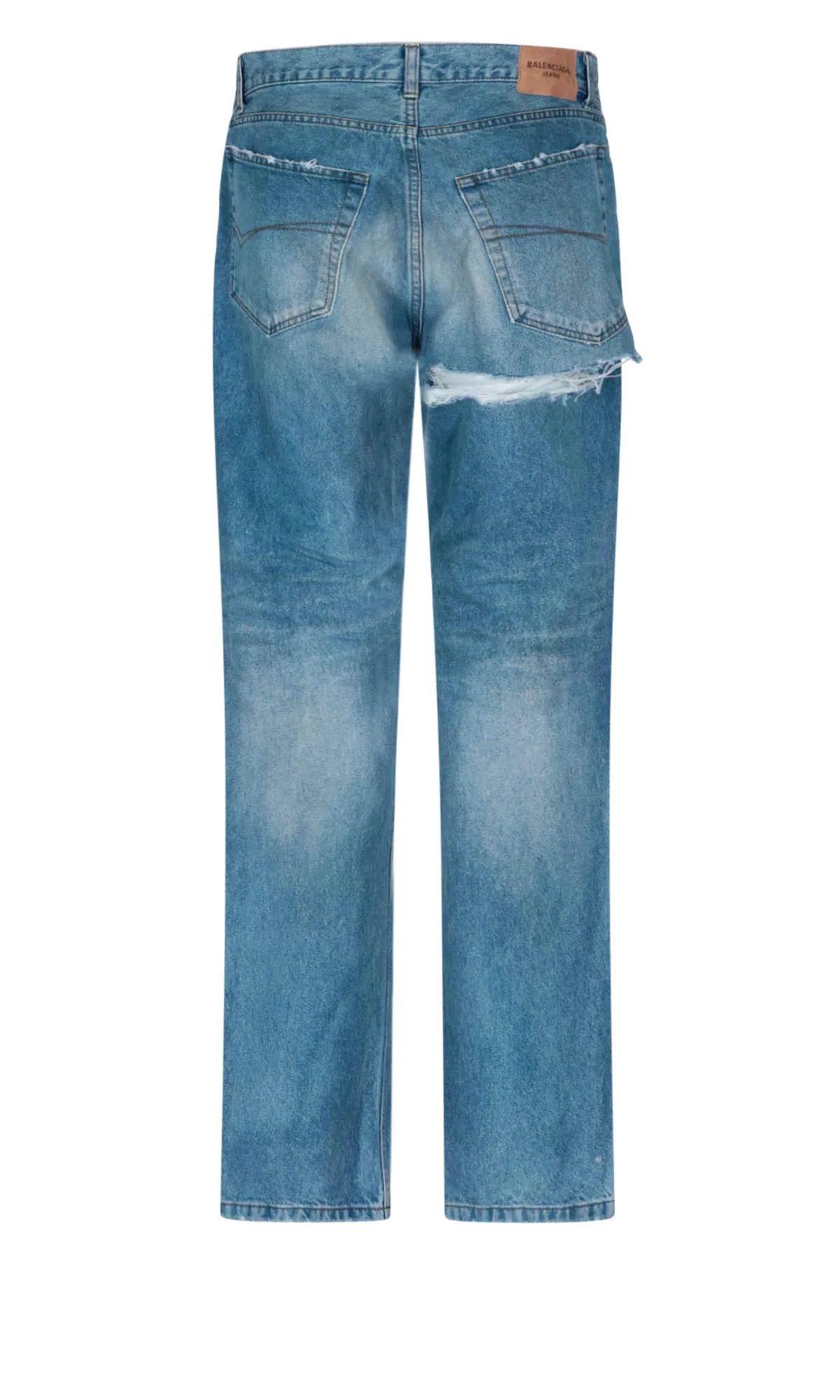Balenciaga Distressed Straight Leg Jeans