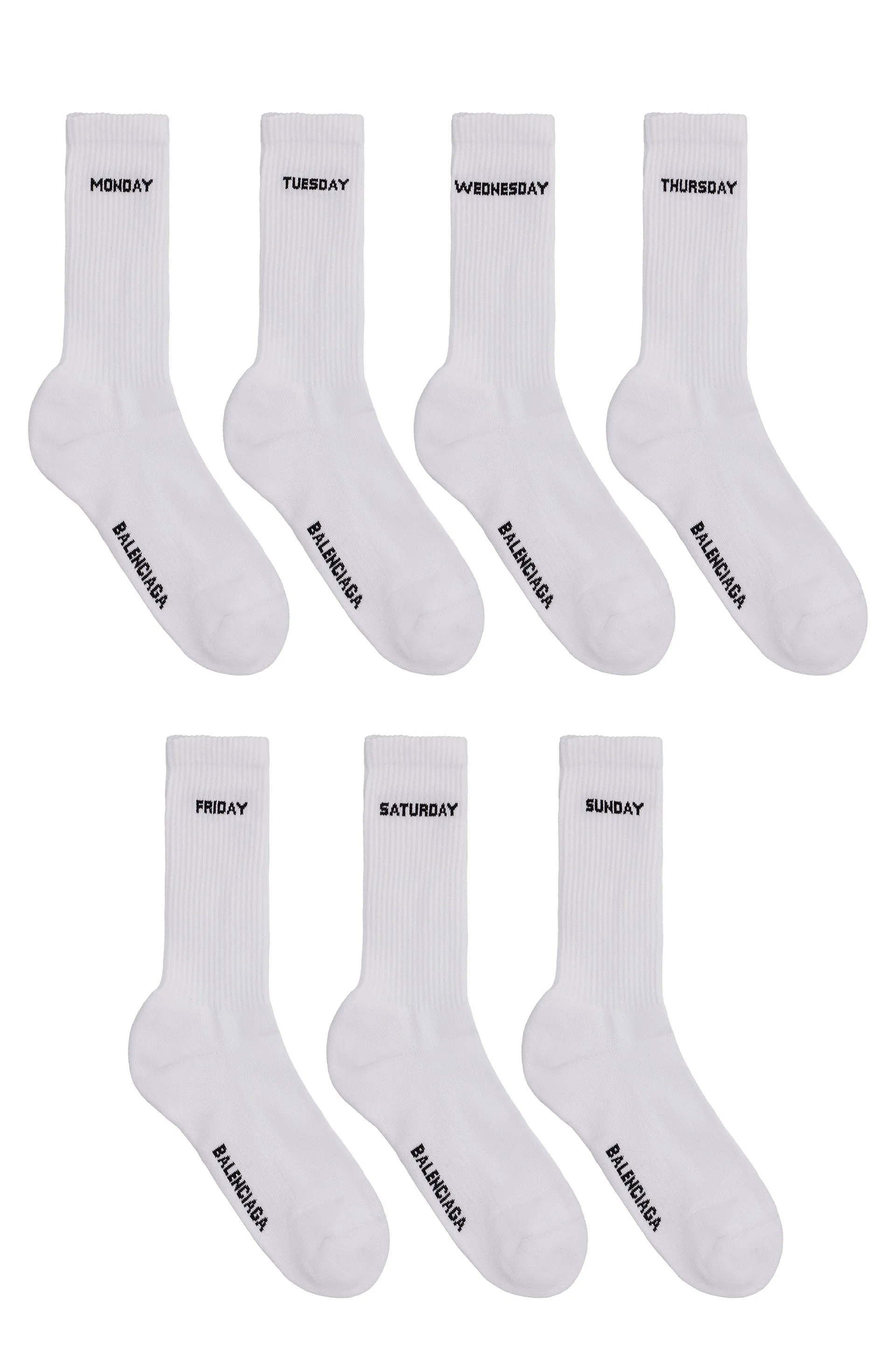 Balenciaga Pack of Seven Slogan Intarsia Socks