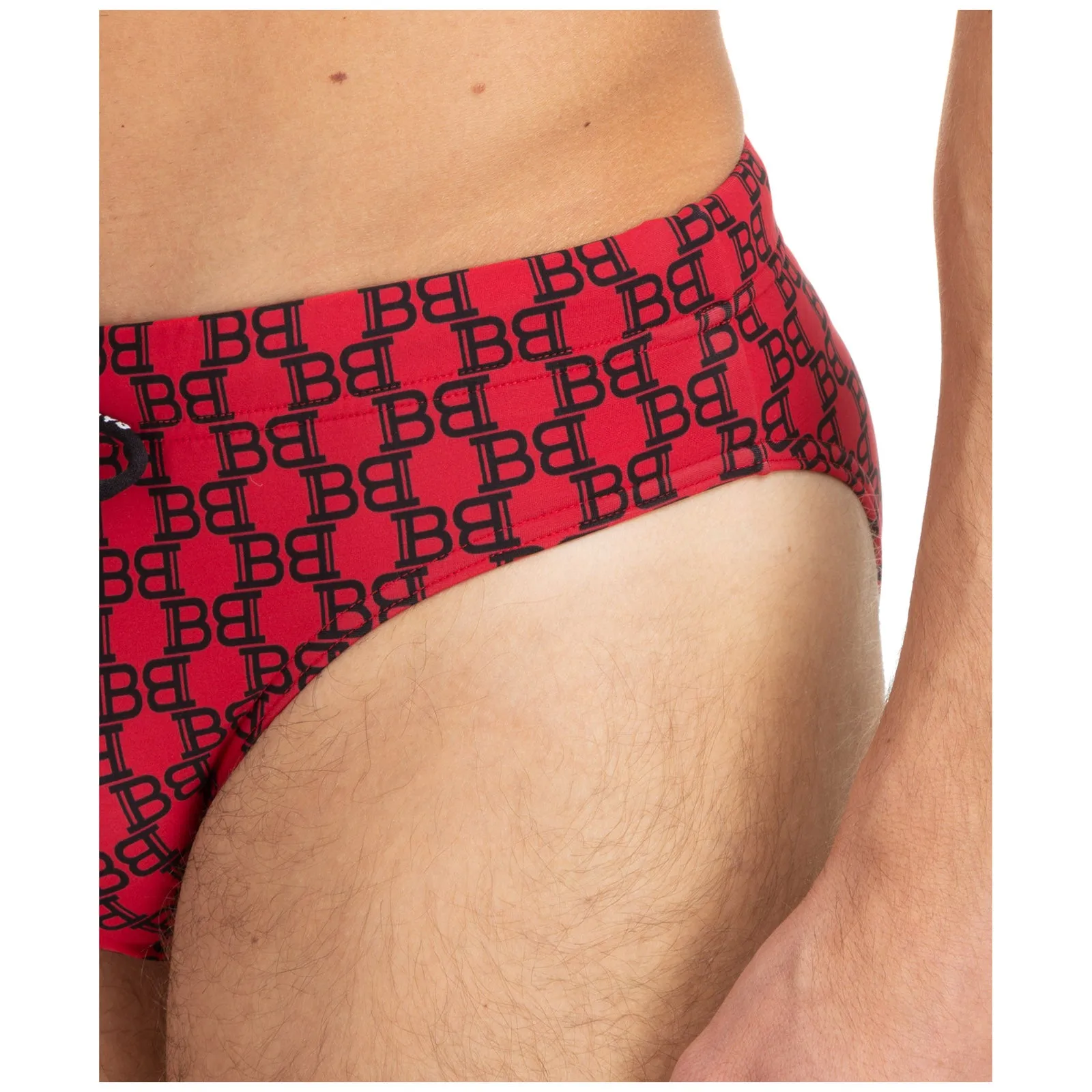 Balmain Allover Logo Printed Drawstring Swim Briefs