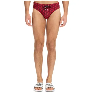 Balmain Allover Logo Printed Drawstring Swim Briefs