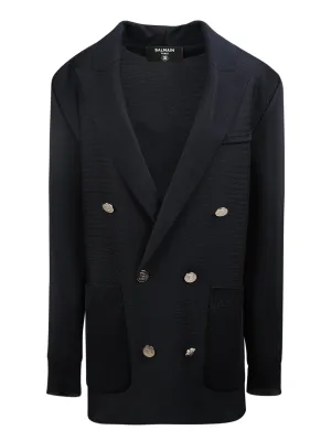 Balmain Double Breasted Knitted Blazer